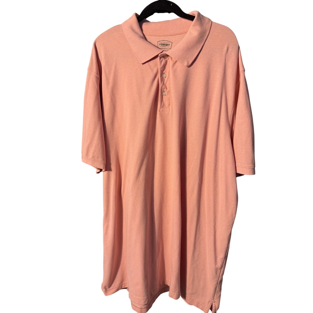 The Foundry Supply Co Mens 4XLT Pink Short Sleeve Polo Shirt Big and Tall